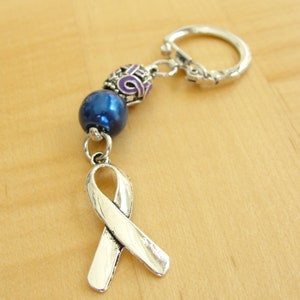 Purple and Blue Awareness Keychain Lightweight Rheumatoid Arthritis / RA & Pediatric Stroke image 6