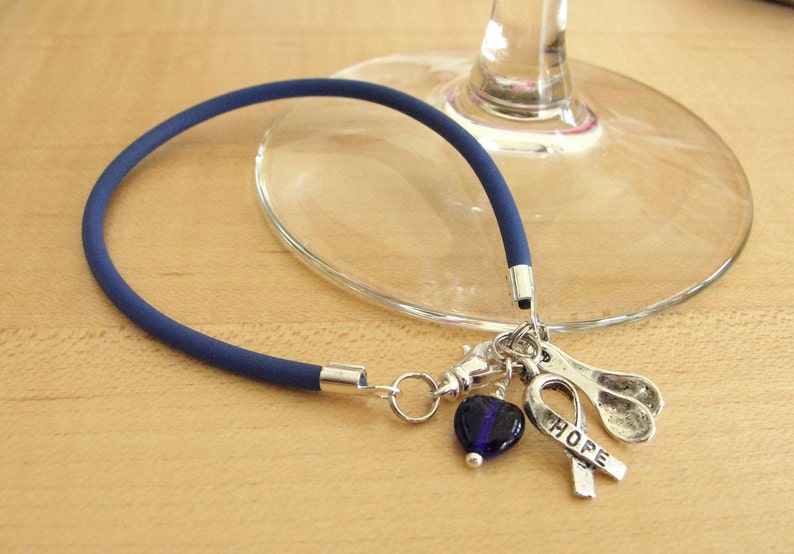 Blue Awareness Bracelet rubber the Spoon Theory POTS Etsy