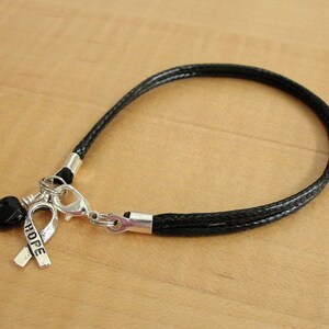 Black Awareness Bracelet Cotton Melanoma, Narcolepsy, Sleep Apnea & Other Sleep Disorders, Trauma, Suicide image 4