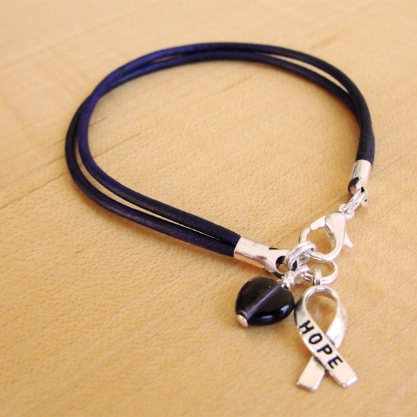 Purple Butterfly Seizure Awareness Bracelet