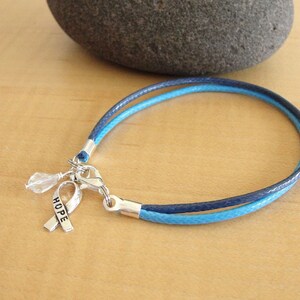 Hydrocephalus Awareness Bracelet Two Tone Blue Cotton/Polyester image 3