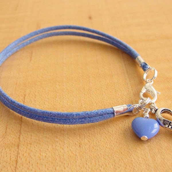 Periwinkle Awareness Bracelet (Cotton) - Cleft Palate, Eating Disorders, Esophageal Cancer, Stomach Cancer, GERD, IBS, PH  & More