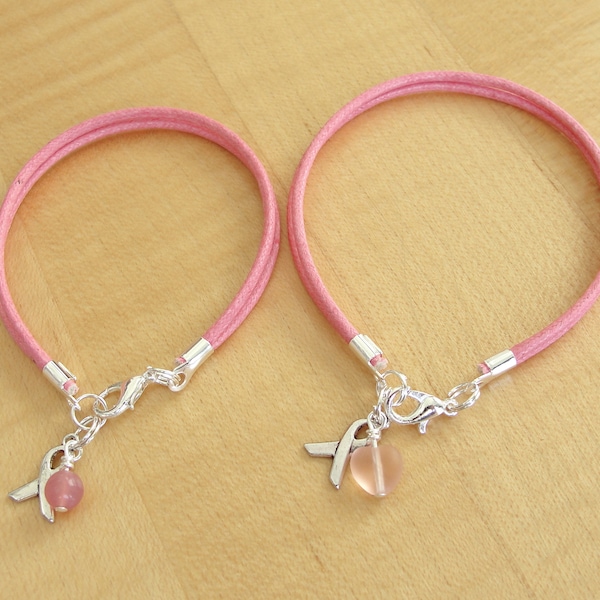 Pink Awareness Bracelet - Cotton - Breast Cancer Awareness