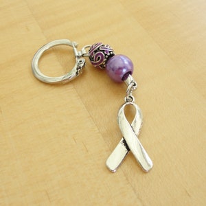 Purple Awareness Keychain ADD, ADHD, Alzheimers, Crohns, Epilepsy, Fibromyalgia, Huntingtons, Lupus, Thyroid Cancer, MSA, Leiomyosarcoma image 4