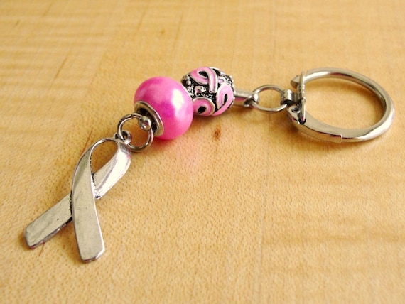 Breast Cancer Awareness Keychain Pink keychain Free Shipping