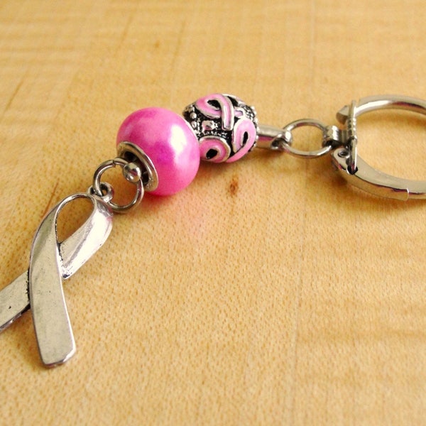 Pink Awareness Keychain - Breast Cancer Awareness Key Ring