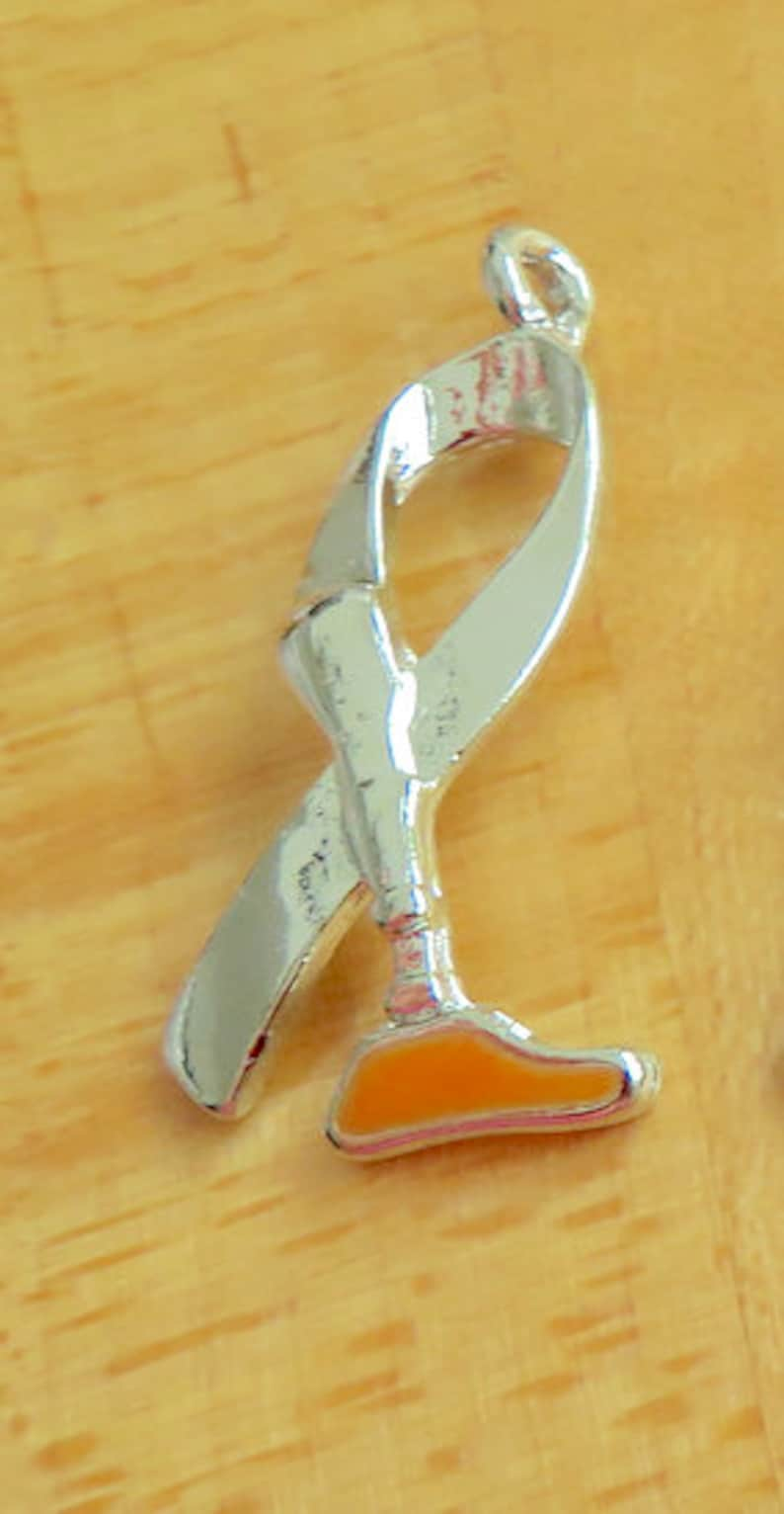 Amputee Awareness KEYCHAIN RING Prosthetic Leg Awareness Limb difference Awareness Orange