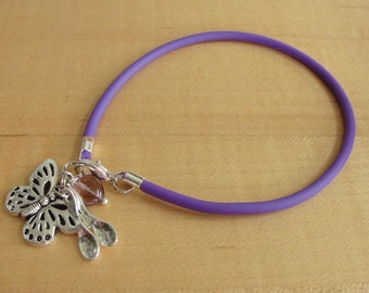 Lupus Purple Awareness Bracelet (Rubber) - with Spoons