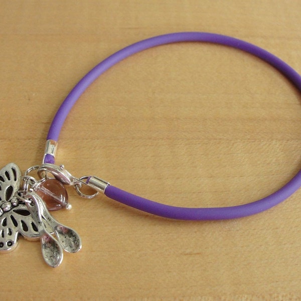 Lupus Purple Awareness Bracelet (Rubber) - with Spoons