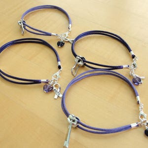 Chiari Awareness Bracelet with Zipper charm -  (COTTON)  Arnold-Chiari Malformation