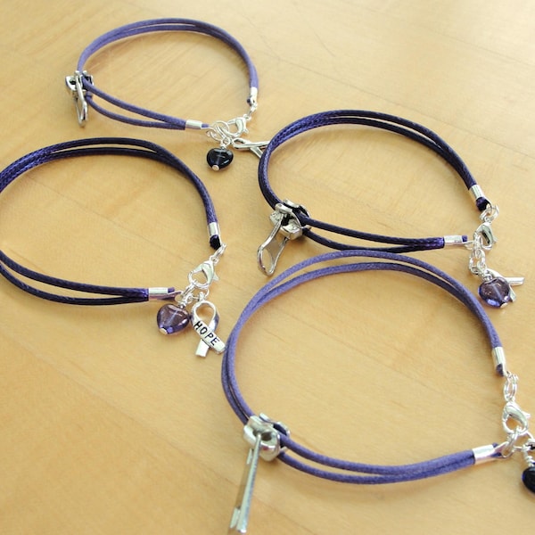Chiari Awareness Bracelet with Zipper charm -  (COTTON)  Arnold-Chiari Malformation