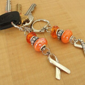 Orange Awareness Keychain Agent Orange, DVT, Kidney cancer, Leukemia, Multiple Sclerosis, RSD, Skin Cancer, COPD ... more image 4