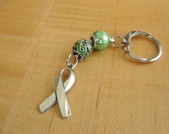 Lime Green Awareness Keychain - Muscular Dystrophy, Lyme Disease, Non-Hodgkins Lymphoma, Duchenne Muscular Dystrophy DMD