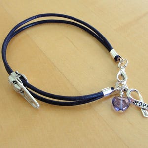 Chiari Awareness Bracelet with Zipper charm - (LEATHER) Arnold-Chiari Malformation
