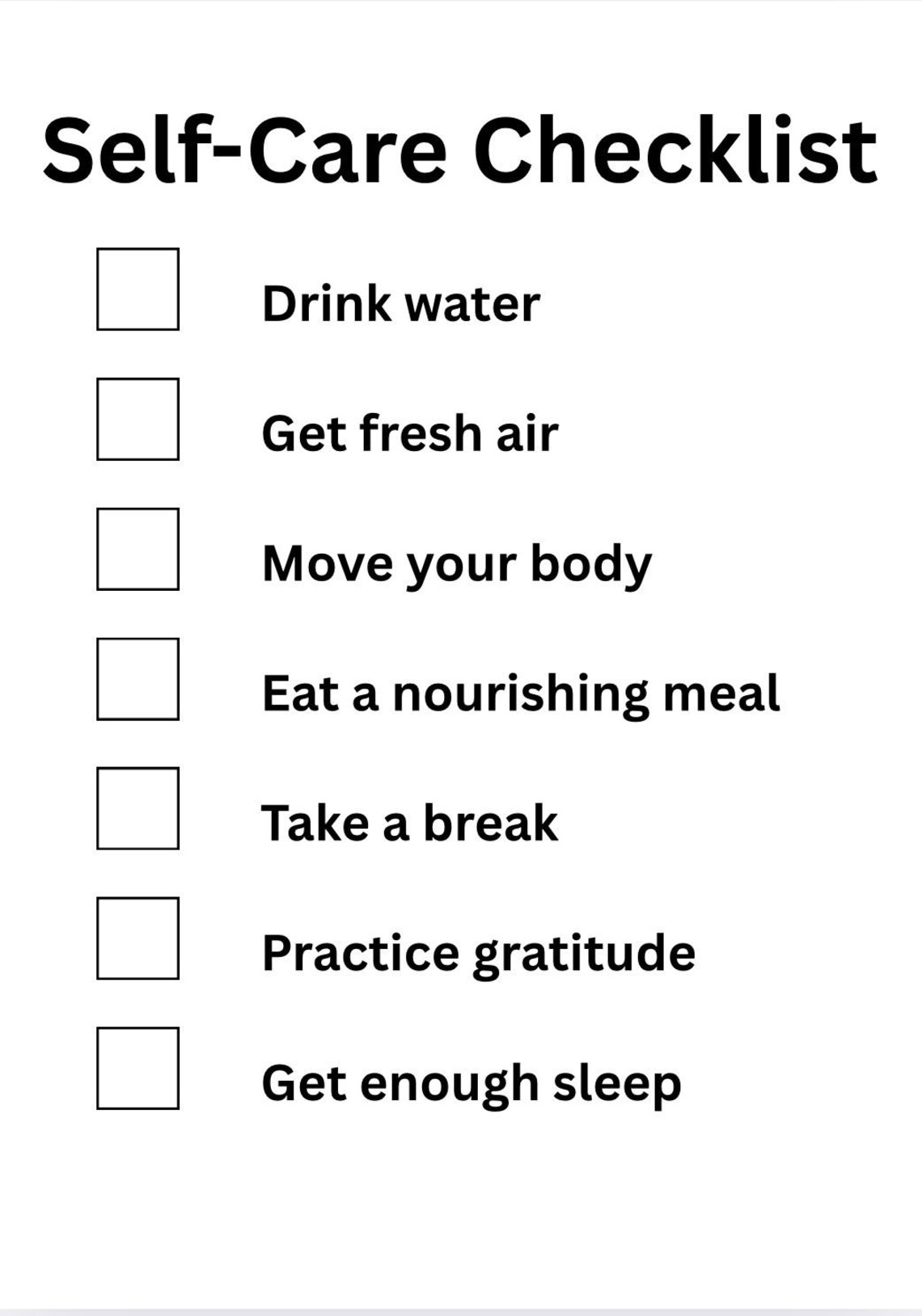 Self Care Checklist Printable | Daily Self Care Planner | Wellness ...