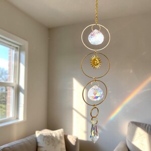 Memorial Urn Suncatcher | Half Moon Metal Ashes Keepsake Rainbow Sympathy Gift Decor