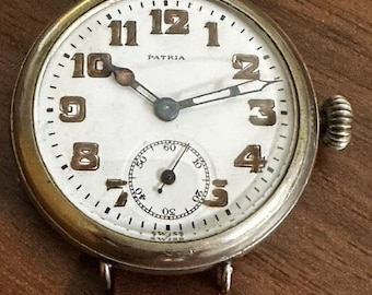 1918 Första världskriget Militär Omega Patria Trench-klocka