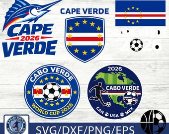 Cap-Vert football SVG Bundle 2026 | Maillot de supporter de football du Cabo Verde PNG | Téléchargement du fichier Cricut Team Cut