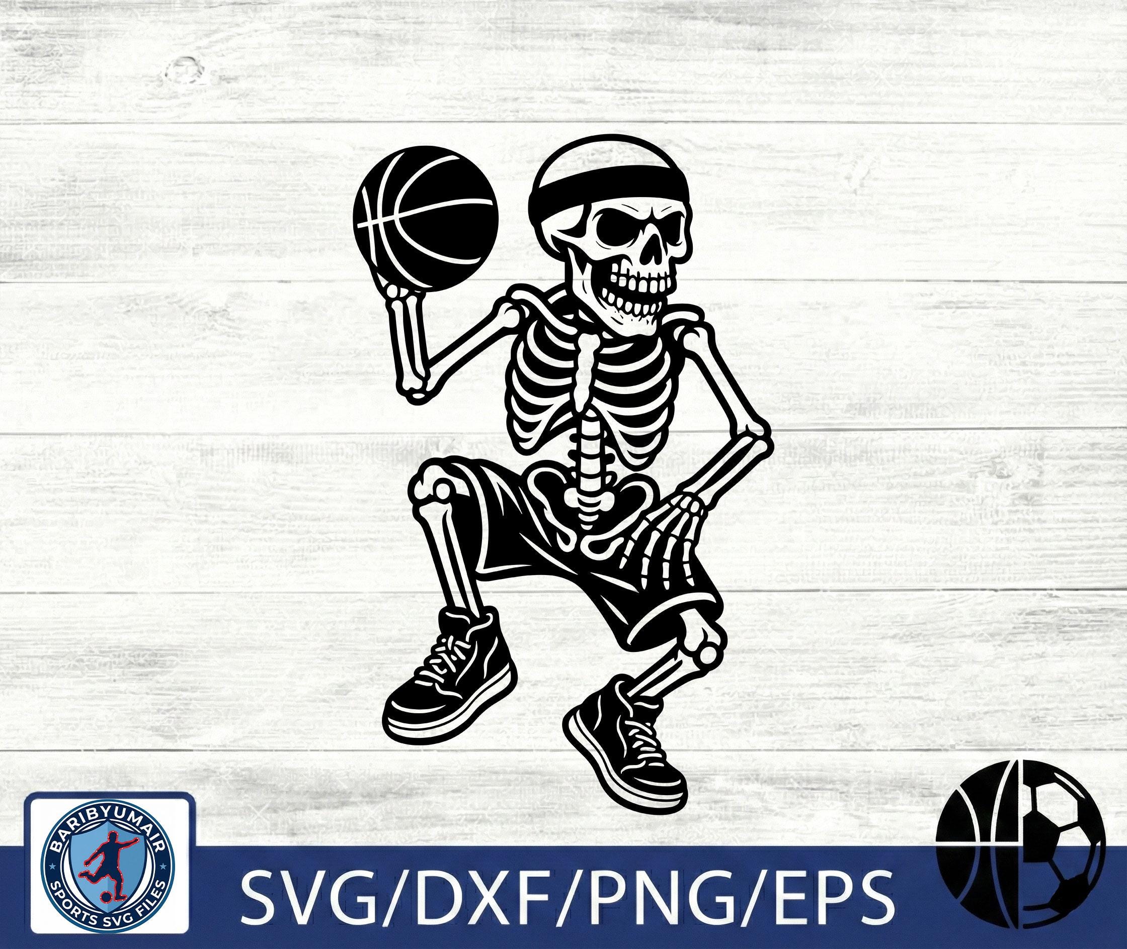 Basketball Skeleton SVG | Funny Skull Player Cut File PNG | Sports ...