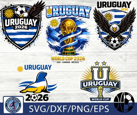 Uruguay 2026 Soccer SVG Bundle | Uruguay Football Fan PNG, Eagle Mascot Football Design, Soccer Shirt Cricut Cut File
