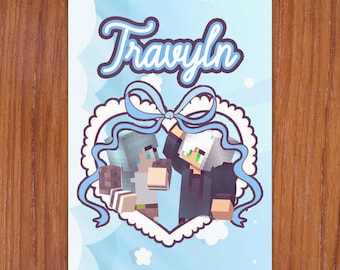 Impresión de postal del barco Travlyn 4x6 Aphmau MyStreet Travis + Katelyn