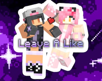 Pegatinas de Aphmau y Kawaii~Chan / ¡Dale a Me Gusta! Minecraft Diaries/MyStreet - Vinilo brillante