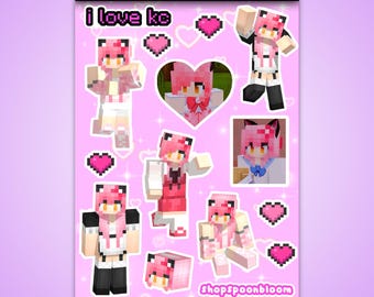 Kawaii Chan KC Nana Ashida Sticker Sheet | Aphmau MCD Diaries/MyStreet 4x6 Vinyl Stickers