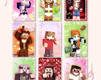 Life Series & Hermitcraft Kpop Idol Inspired Photocard Set, Holographic Laminated Cards