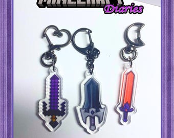 Aaron Lycan, Zane Ro'meave, & Shadow Knight Nether Sword MCD Diaries Keychain Charms