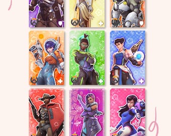 Overwatch Photocards! Hero Gamer Character Kpop Idol Inspired Photocard Set, Holographic Laminated Cards