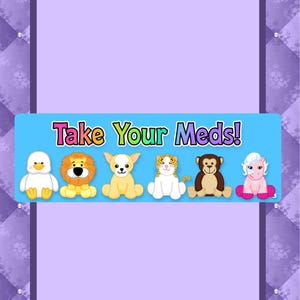 Webkinz Inspired Tag Vinyl Sticker Take Your Meds Virtual Pet Y2K 2000s Nostalgia