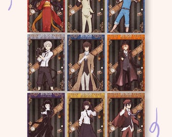 Bungo Stray Dogs BSD Anime Literature Kpop Idol Inspired Photocard Set, Holographic Laminated Cards