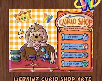 Postal de Webkinz Kawaii Curio Shop Arte Fact, impresión de pared, póster, decoración de habitación, 5 x 7 pulgadas