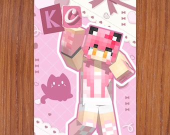 Impresión postal Aphmau 4x6 MyStreet Pink Kawaii~Chan KC