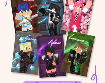 Aphmau MCD Diaries Collectible Character Trading Fanmade Cards Kpop Idol Inspired Photocard Set, Holographic