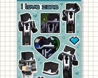 Hoja de pegatinas de Zane Ro'meave / Aphmau MCD Diaries / MyStreet Pegatinas de vinilo brillantes de 4x6