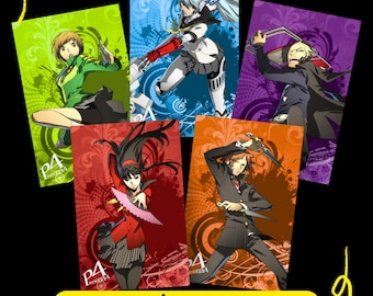 Persona 4 Anime Game Kpop Idol Inspired Photocard Set, Holographic Laminated Cards