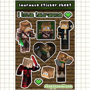 Hoja de pegatinas de Laurance Zvahl / Aphmau MCD Diaries / MyStreet 4x6 Pegatinas de vinilo brillantes