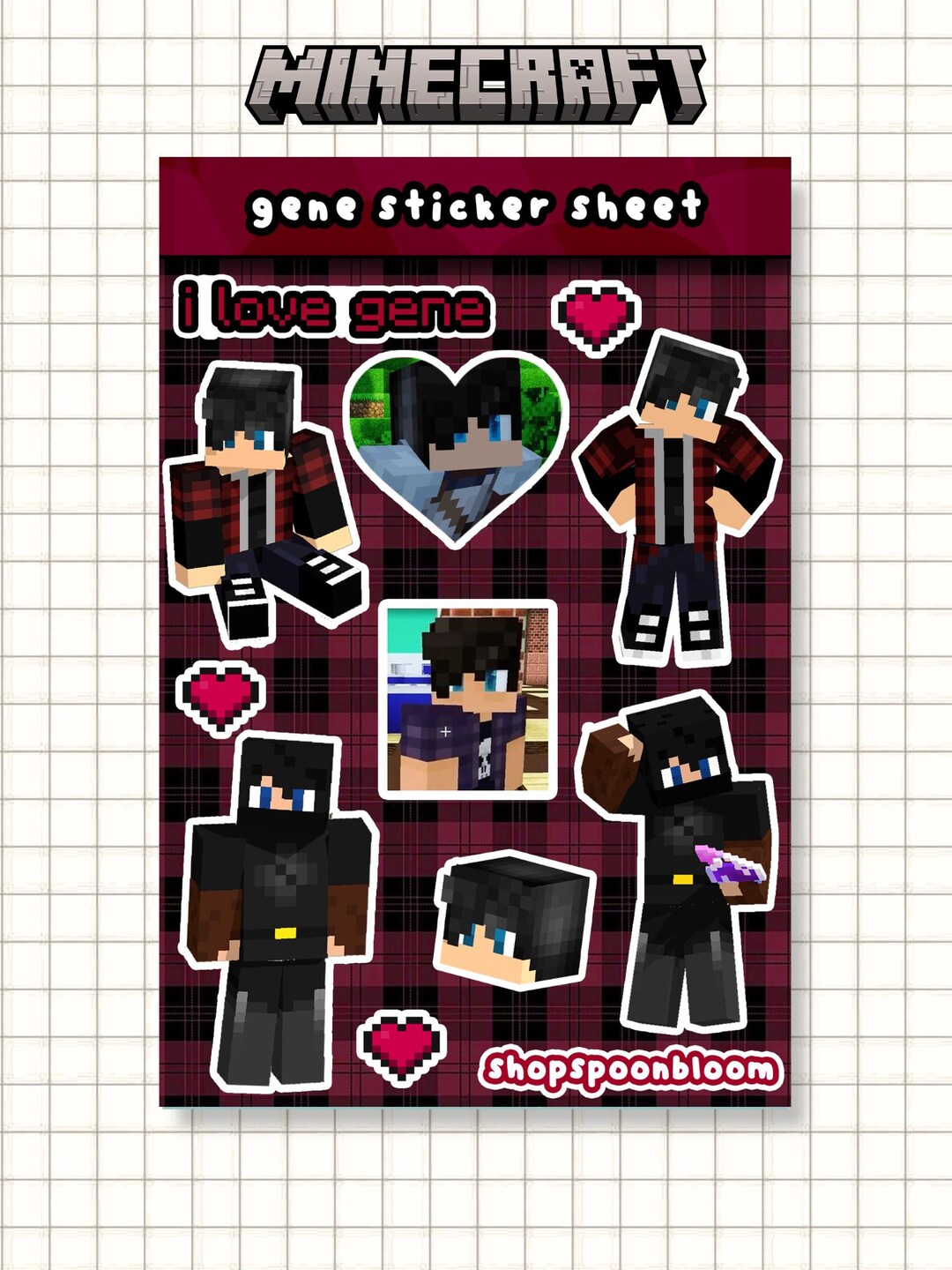 Gene Sticker Gene Sticker Sheet | Aphmau MCD Diaries/mystreet 4x6 Vinyl Stickers - Etsy