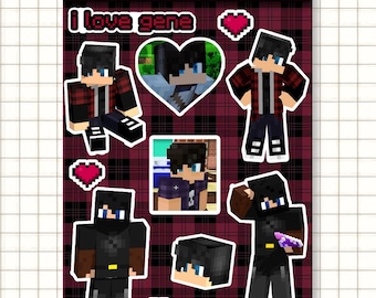 Gene Sticker Sheet | Aphmau MCD Diaries/MyStreet 4x6 Vinyl Stickers