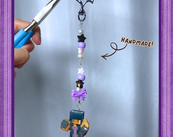 Custom MC Craft Skin Keychain Bead Bag Charm Handmade Gifts YCH Your Character Here