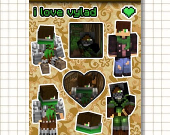 Hoja de pegatinas de Vylad Ro'meave / Aphmau Minecraft Diaries/MyStreet, vinilo brillante de 4 x 6 pulgadas