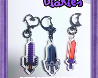 Aaron Lycan, Zane Ro'meave, & Shadow Knight Nether Sword MCD Diaries Keychain Charms