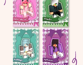 Aphmau MyStreet [Ribbon Series] Set de photocards inspiradas en ídolos del Kpop, tarjetas laminadas holográficas