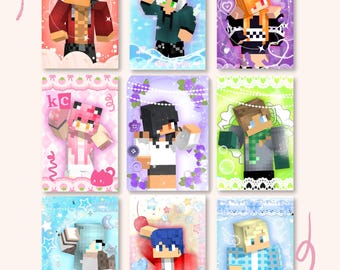 Set de tarjetas fotográficas holográficas laminadas de Aphmau MyStreet inspiradas en ídolos del K-pop (5,6 x 8,4 cm)