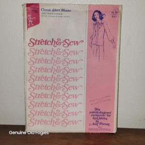 1974 Stretch & Sew Pattern 770 Classic Shirt Blouse (VW1185)