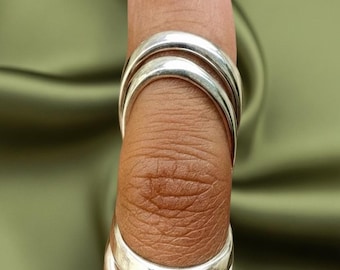 Sterling Silver Arthritis Ring - Triple Band Finger Splint Support