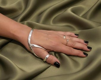 Hammered Brass Trigger Thumb Splint, Adjustable Arthritis Ring