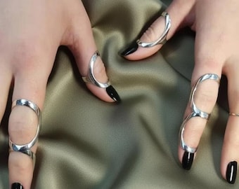 Sterling Silver Finger Splint Ring, EDS Arthritis Support, Hyperextension Design