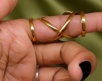 Adjustable Brass Finger Splint Rings, Arthritis Support